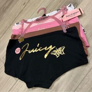 NWT Juicy Couture Boy Shorts Underwear Set